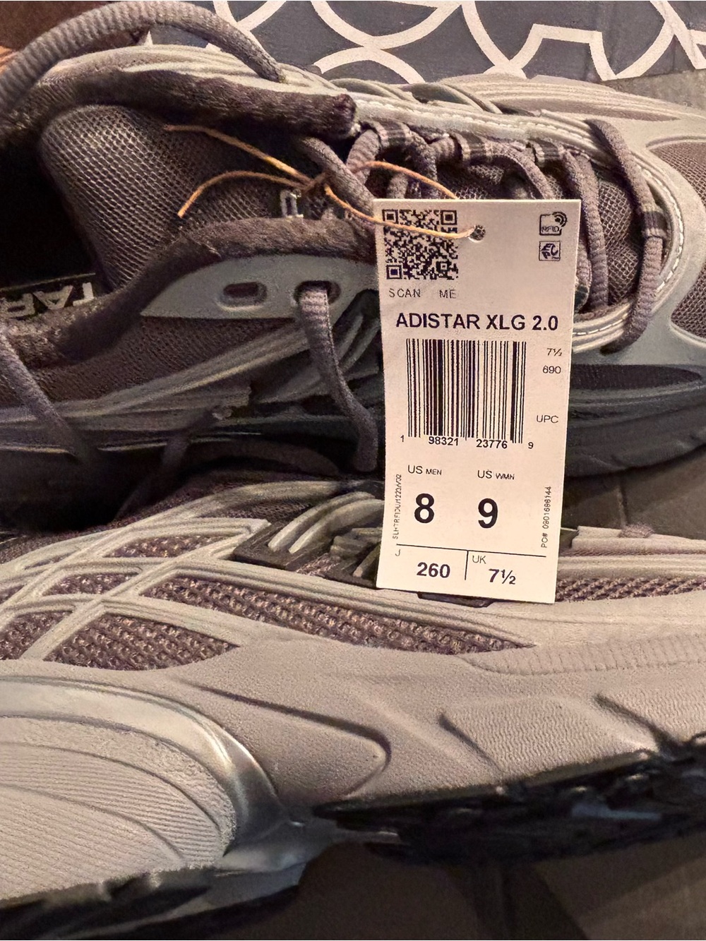 Adidas XLG 2.0 Men’s Running Shoes — Gray size 8 Men’s/9 Women’s